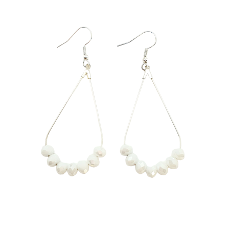 earrings tearshape steel gold with white beads1